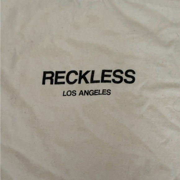 pacsun beige oversized t-shirt “reckless” - Picture 2 of 3